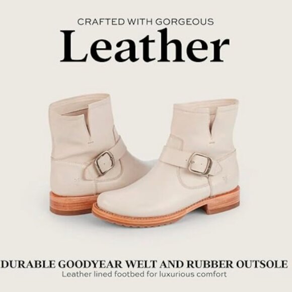 NEW FRYE Leather Veronica Booties Redwood for women  255 13S7 - Picture 7 of 9